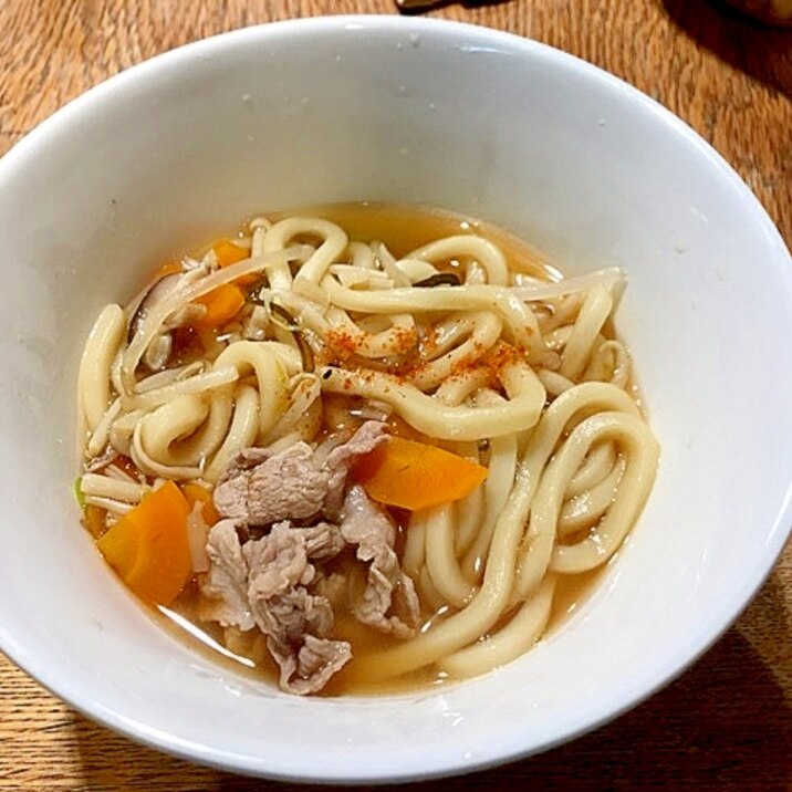 簡単豚肉うどん